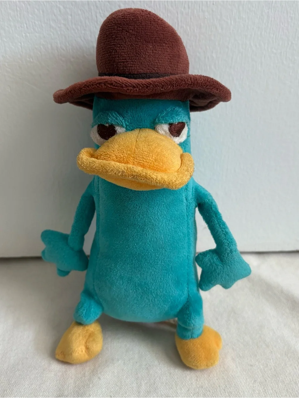 Disney Parks Phineas and Ferb Perry the Platypus Plush Stuffed Animal Brown Hat